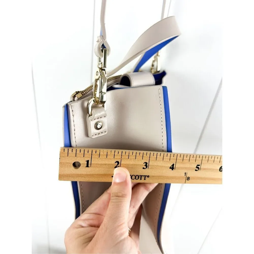 Kate Spade Pumice and Adventure Blue Arbour Hill Kyra‎ Convertible Leather Tote